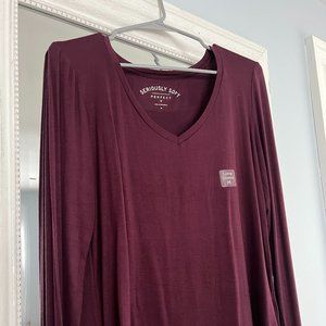 Aeropostale Seriously Soft Maroon V-Neck Tee